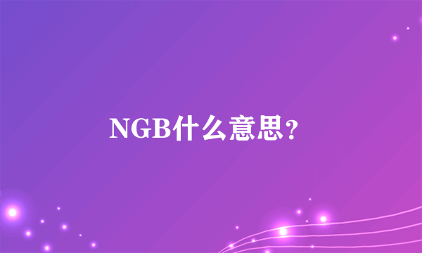 NGB什么意思？