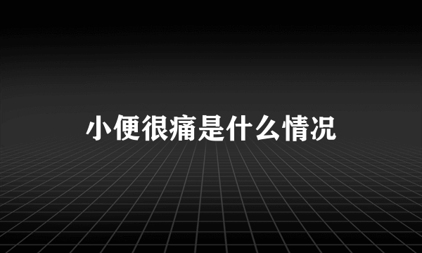 小便很痛是什么情况