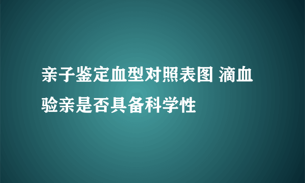 亲子鉴定血型对照表图 滴血验亲是否具备科学性