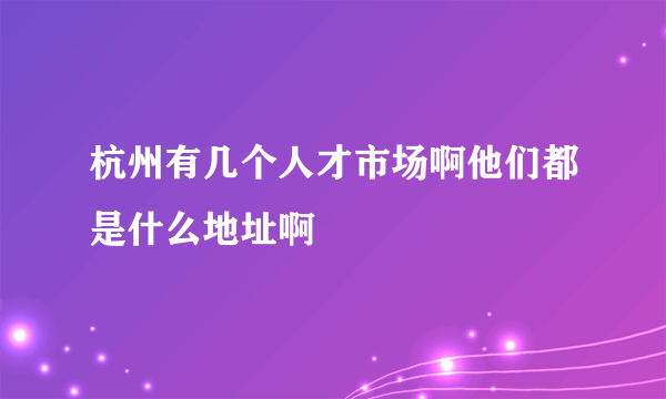 杭州有几个人才市场啊他们都是什么地址啊