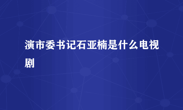 演市委书记石亚楠是什么电视剧