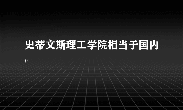 史蒂文斯理工学院相当于国内