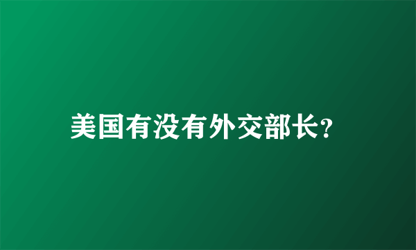 美国有没有外交部长？