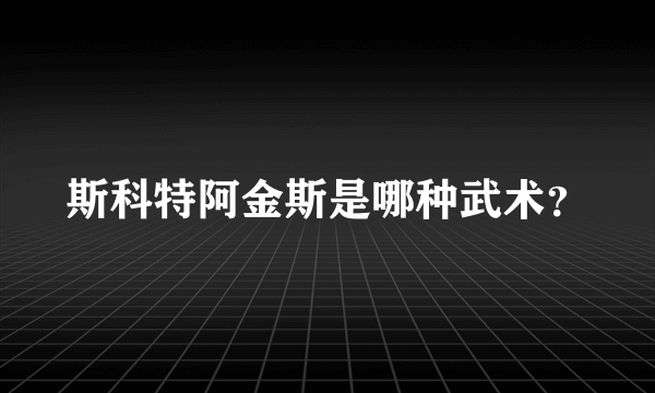 斯科特阿金斯是哪种武术？