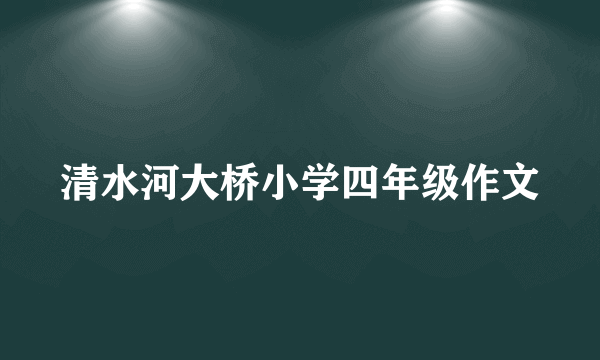 清水河大桥小学四年级作文