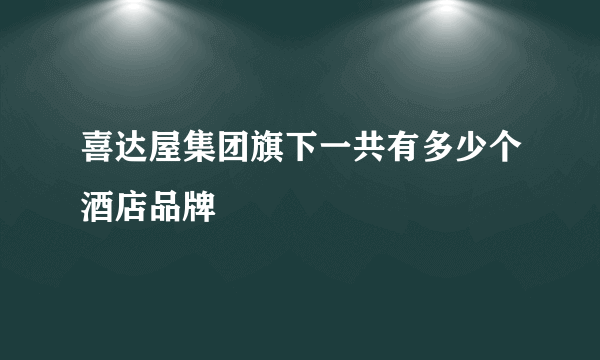 喜达屋集团旗下一共有多少个酒店品牌