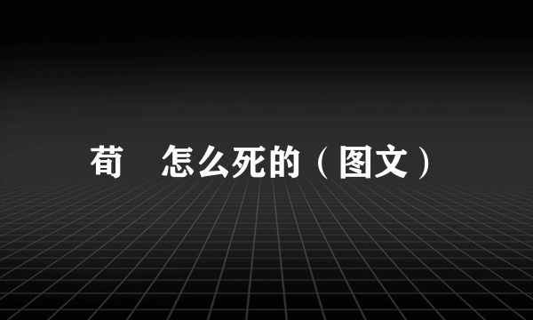 荀彧怎么死的（图文）