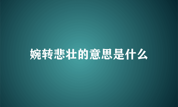 婉转悲壮的意思是什么