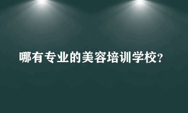 哪有专业的美容培训学校？