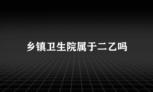 乡镇卫生院属于二乙吗