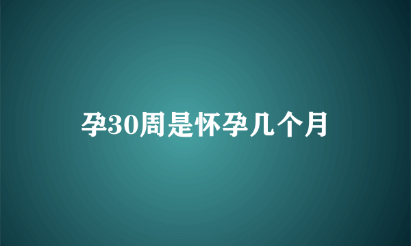 孕30周是怀孕几个月