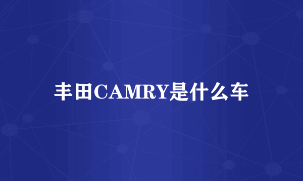 丰田CAMRY是什么车