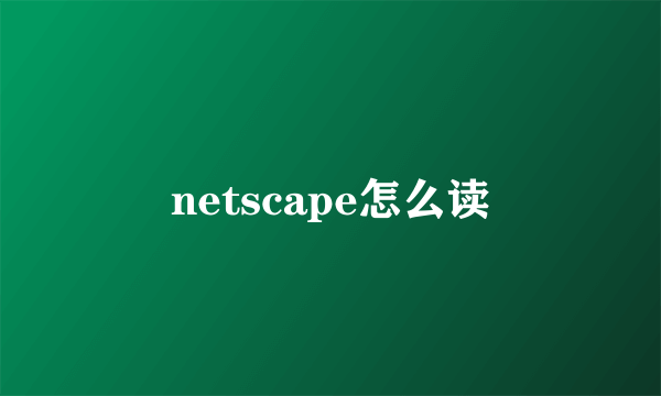 netscape怎么读