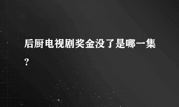 后厨电视剧奖金没了是哪一集？