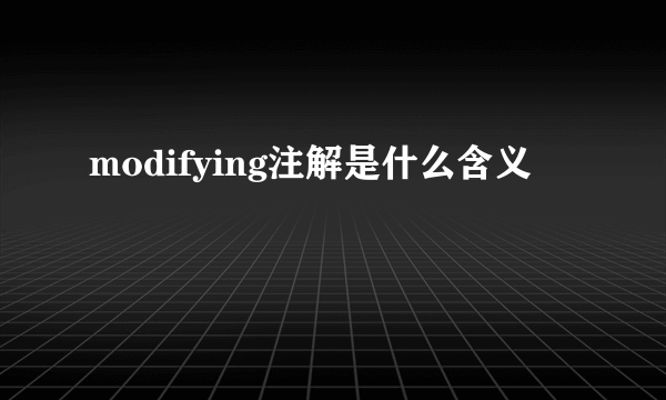 modifying注解是什么含义