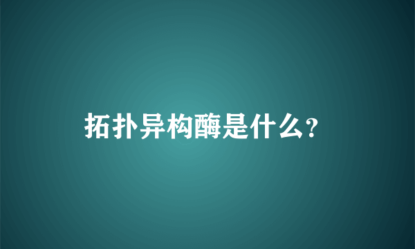 拓扑异构酶是什么？