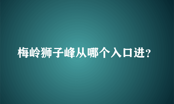 梅岭狮子峰从哪个入口进？