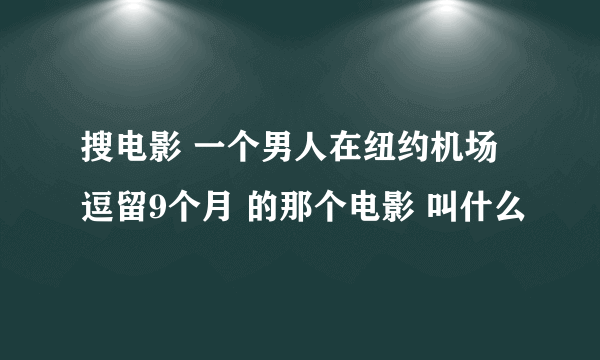 搜电影 一个男人在纽约机场逗留9个月 的那个电影 叫什么