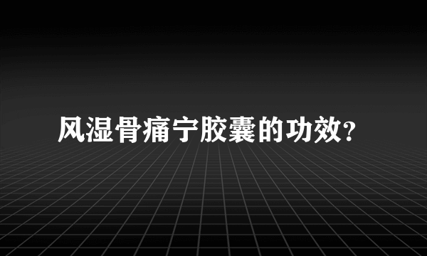 风湿骨痛宁胶囊的功效？