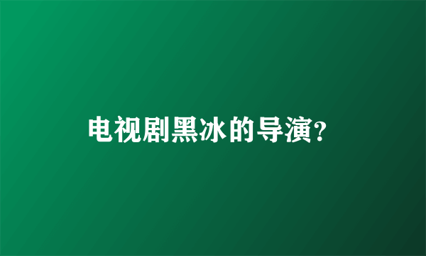 电视剧黑冰的导演？