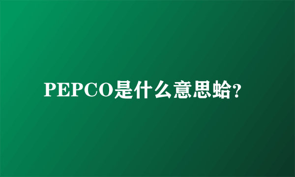 PEPCO是什么意思蛤？