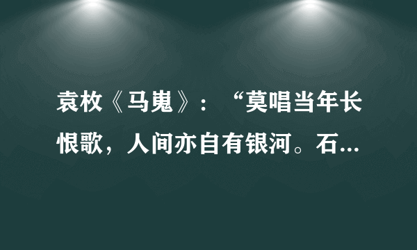 袁枚《马嵬》：“莫唱当年长恨歌，人间亦自有银河。石壕村里夫妻别，泪比长生殿上多。”与诗中提到作品无关的作家是（）。