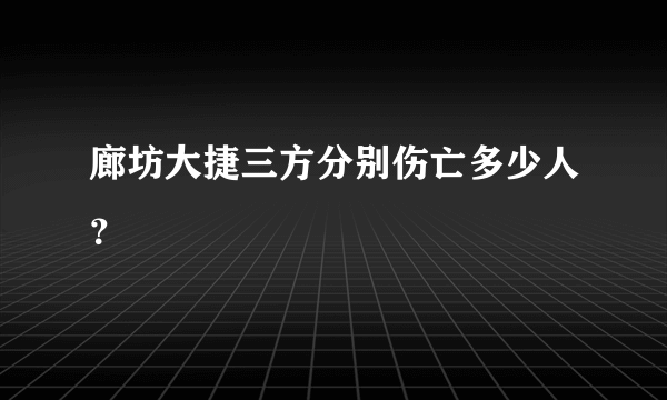 廊坊大捷三方分别伤亡多少人？