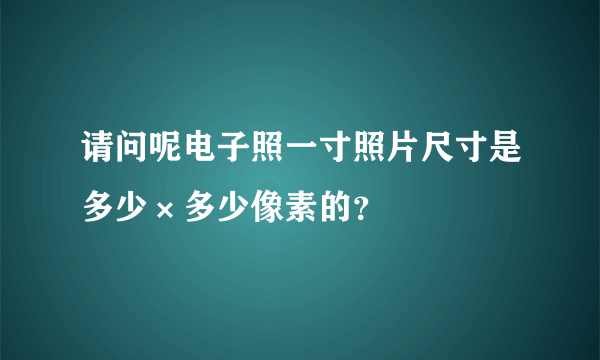 请问呢电子照一寸照片尺寸是多少×多少像素的？