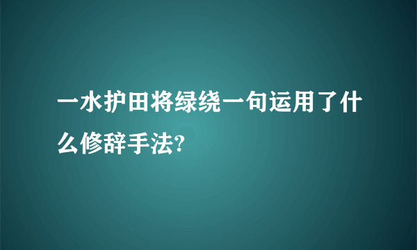 一水护田将绿绕一句运用了什么修辞手法?