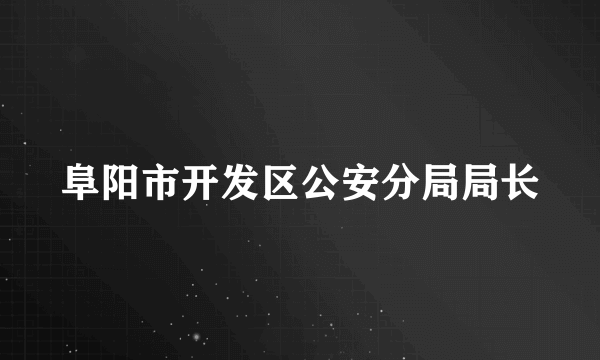 阜阳市开发区公安分局局长