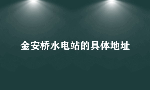 金安桥水电站的具体地址