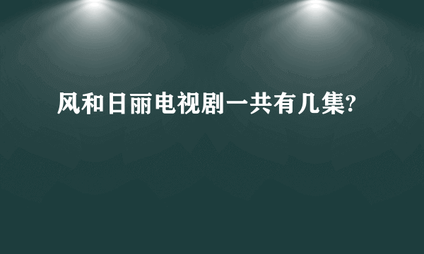 风和日丽电视剧一共有几集?