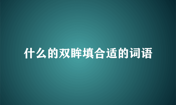 什么的双眸填合适的词语