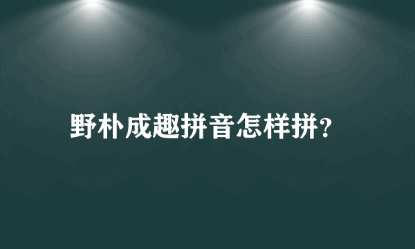 野朴成趣拼音怎样拼？