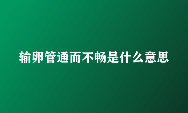 输卵管通而不畅是什么意思