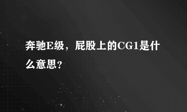 奔驰E级，屁股上的CG1是什么意思？