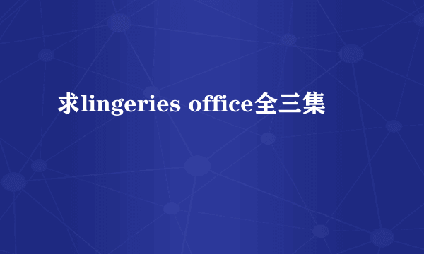 求lingeries office全三集