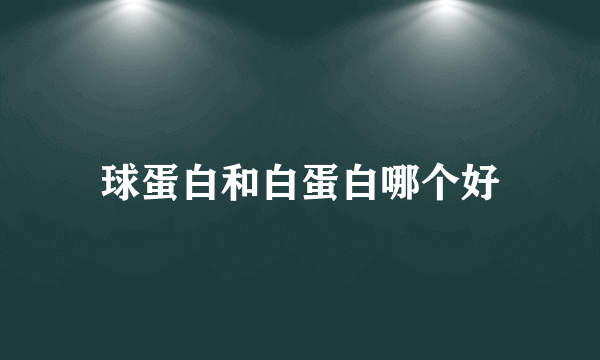 球蛋白和白蛋白哪个好