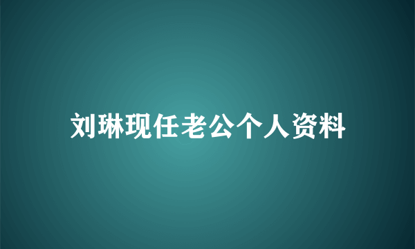 刘琳现任老公个人资料