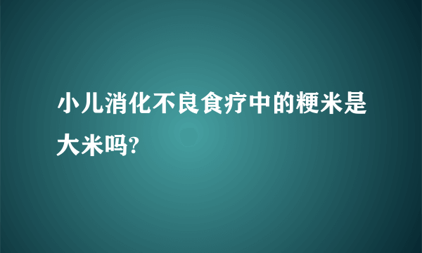 小儿消化不良食疗中的粳米是大米吗?