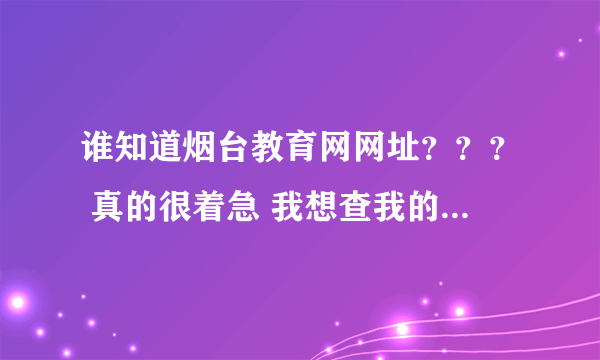 谁知道烟台教育网网址？？？ 真的很着急 我想查我的会考成绩！！！