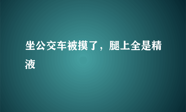 坐公交车被摸了，腿上全是精液