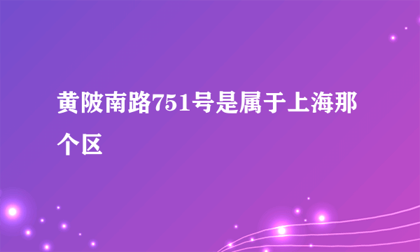 黄陂南路751号是属于上海那个区