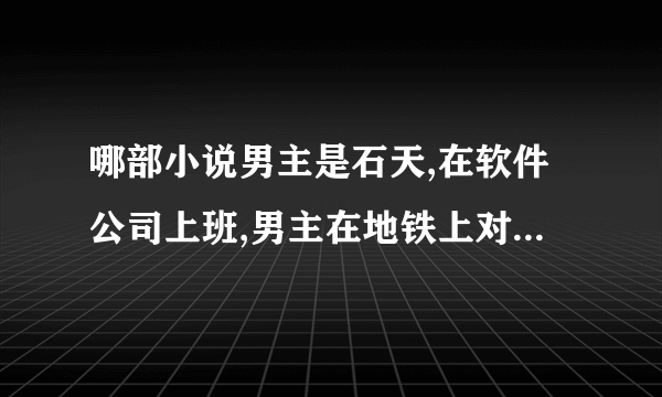 哪部小说男主是石天,在软件公司上班,男主在地铁上对女主一见钟情？