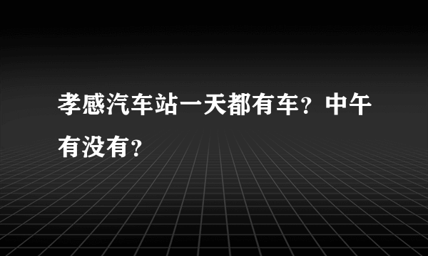 孝感汽车站一天都有车？中午有没有？