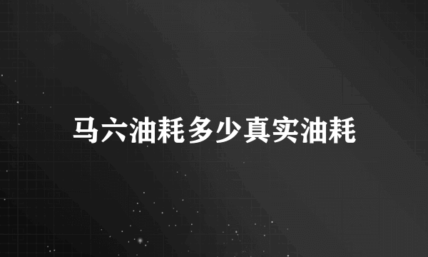 马六油耗多少真实油耗