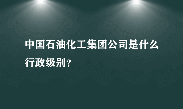 中国石油化工集团公司是什么行政级别？