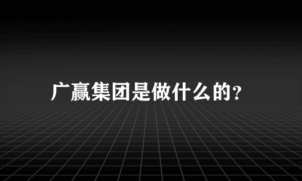 广赢集团是做什么的？