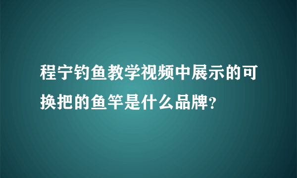 程宁钓鱼教学视频中展示的可换把的鱼竿是什么品牌？