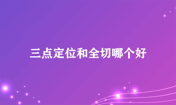 三点定位和全切哪个好